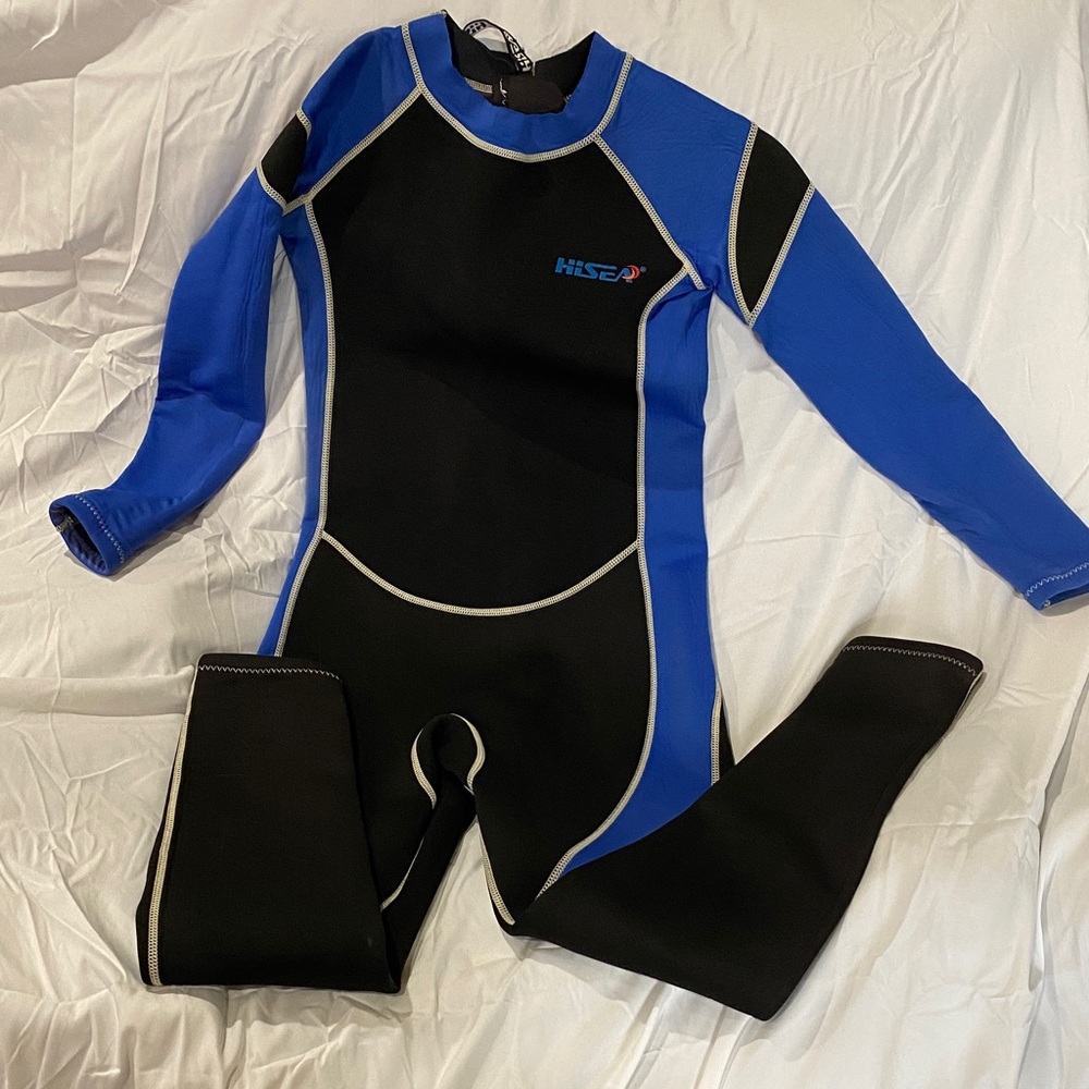 Hisea Kids Swim Rash-guard Wetsuit- Black and Blue